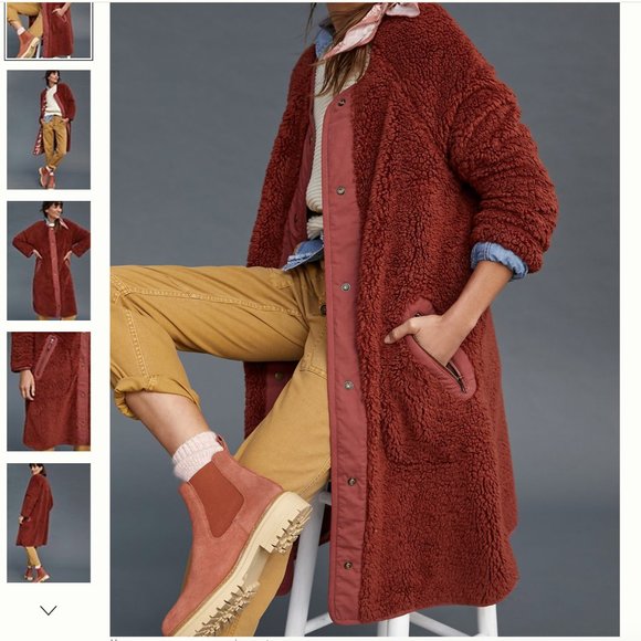 ⭐️Margot Reversible Sherpa Zebra Peasant Hippie Hip Art Deco Jacket Sweater Coat - Picture 1 of 8